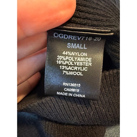 OGD Black Ribbed Knit Sweetheart Long Sleeve Bodycon Midi Dress Small NWT - Picture 6 of 6